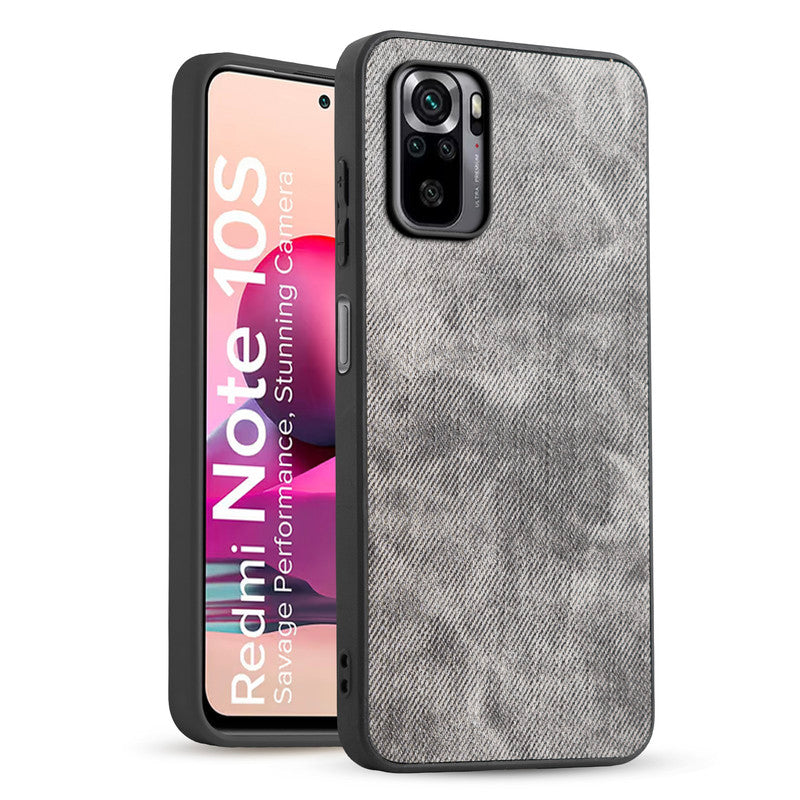 Denim Jeans Cloth Back Cover Case for Redmi Note 10S