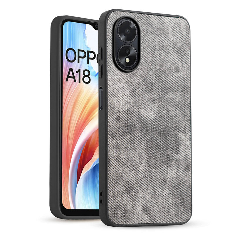 Classic Denim Finish Back Case for Oppo A18