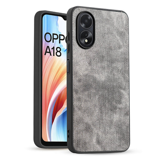 Classic Denim Finish Back Case for Oppo A18