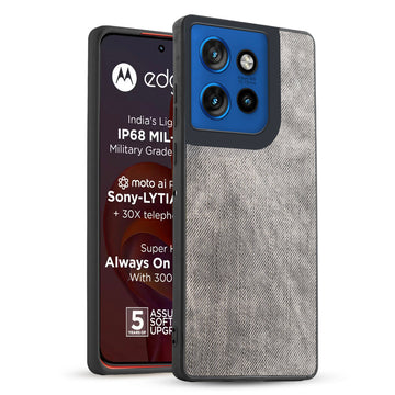 Classic Denim Finish Back Case for Motorola Moto Edge 50 Neo 5G with Raised Camera Edges & Micro-Fiber Lining