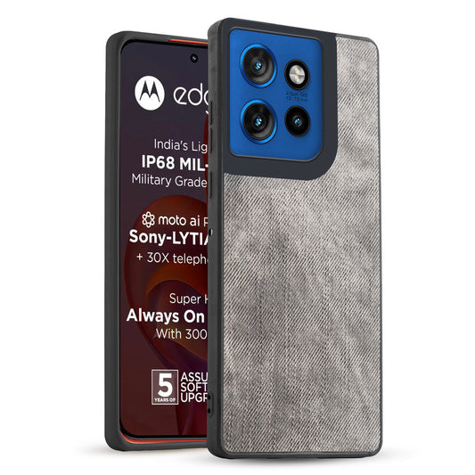 Classic Denim Finish Back Case for Motorola Moto Edge 50 Neo 5G with Raised Camera Edges & Micro-Fiber Lining