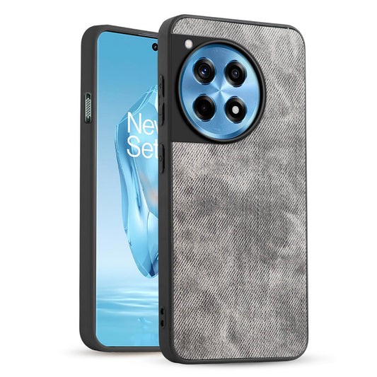 Classic Denim Finish Back Case for OnePlus 12R 5G with Raised Camera Edges & Micro-Fiber Lining