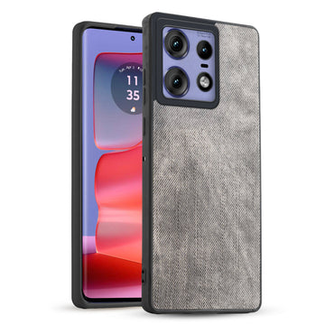 Classic Denim Finish Back Case for Motorola Moto Edge 50 Pro 5G with Raised Camera Edges & Micro-Fiber Lining