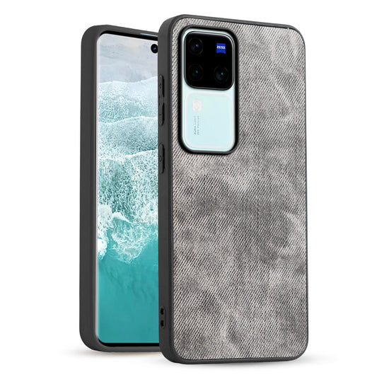 Classic Denim Finish Back Case for Vivo V30 Pro 5G with Raised Camera Edges & Micro-Fiber Lining