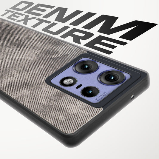 Denim Jeans Cloth Back Cover Case for Motorola Moto Edge 50 Pro 5G