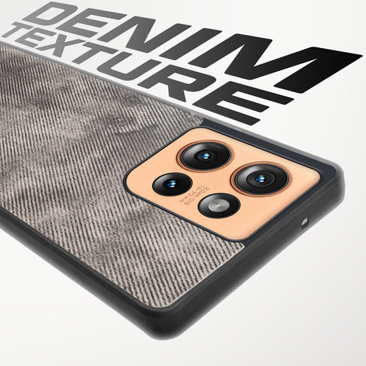Classic Denim Finish Back Case for Motorola Moto Edge 50 5G with Raised Camera Edges & Micro-Fiber Lining
