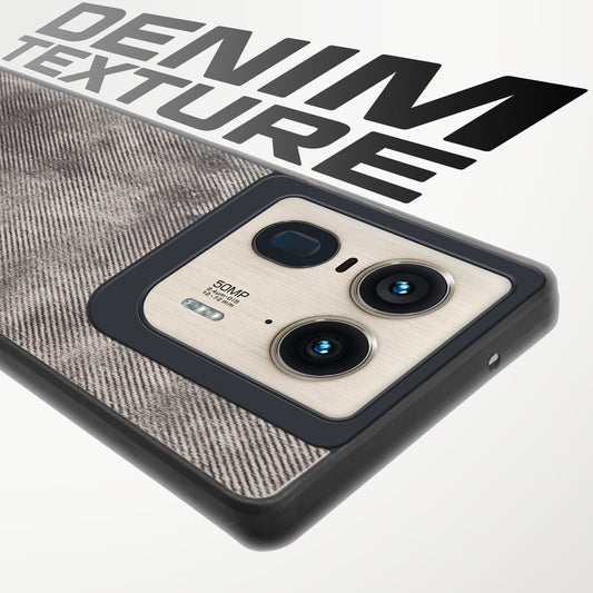 Denim Jeans Cloth Back Cover Case for Motorola Moto Edge 50 Ultra 5G