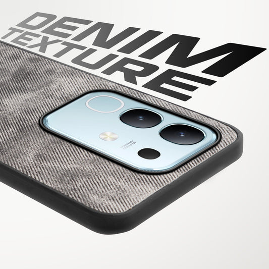 Denim Jeans Cloth Back Cover Case for Vivo T4x 5G