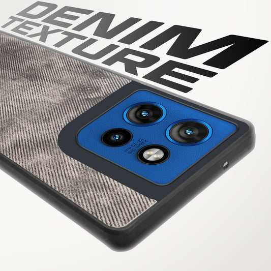 Classic Denim Finish Back Case for Motorola Moto Edge 50 Neo 5G with Raised Camera Edges & Micro-Fiber Lining