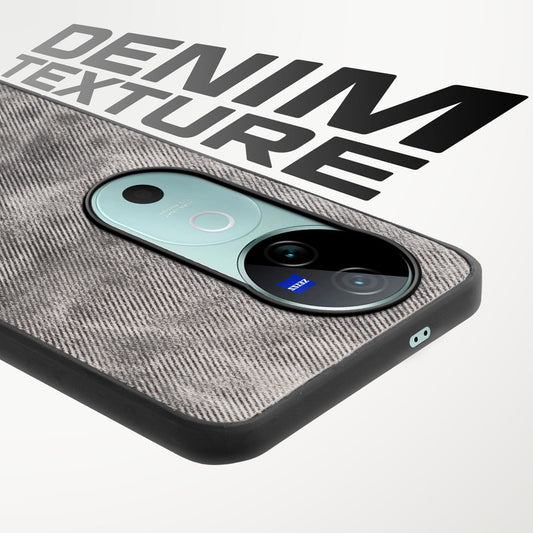 Classic Denim Finish Back Case for Vivo V40 5G with Raised Camera Edges & Micro-Fiber Lining