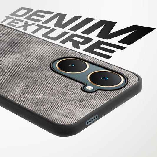 Classic Denim Finish Back Case for Vivo Y18 with Raised Camera Edges & Micro-Fiber Lining