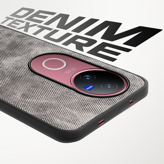 Classic Denim Finish Back Case for Vivo V50 5G with Raised Camera Edges & Micro-Fiber Lining