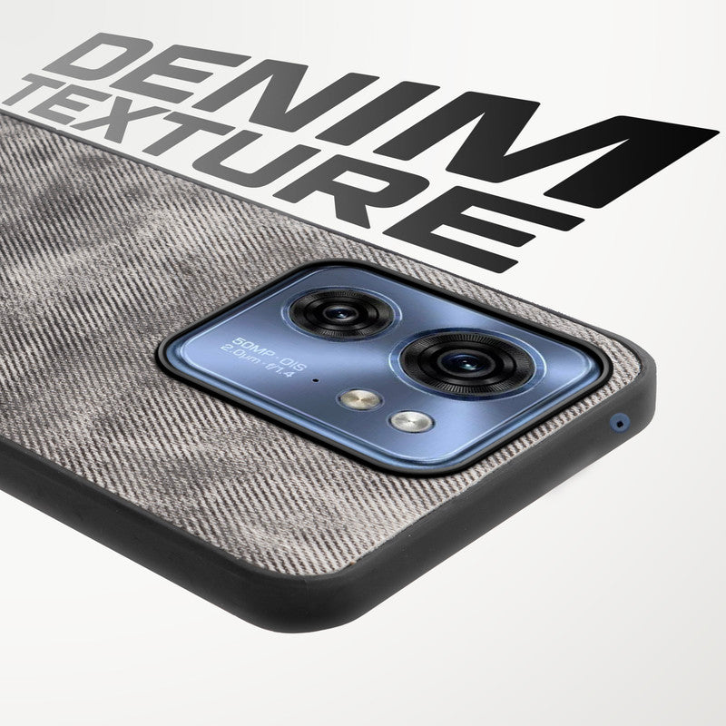 Denim Jeans Cloth Back Cover Case for Motorola Moto Edge 40 5G