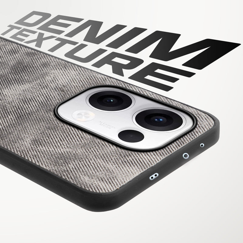 Denim Jeans Cloth Back Cover Case for Oppo Reno 13 5G