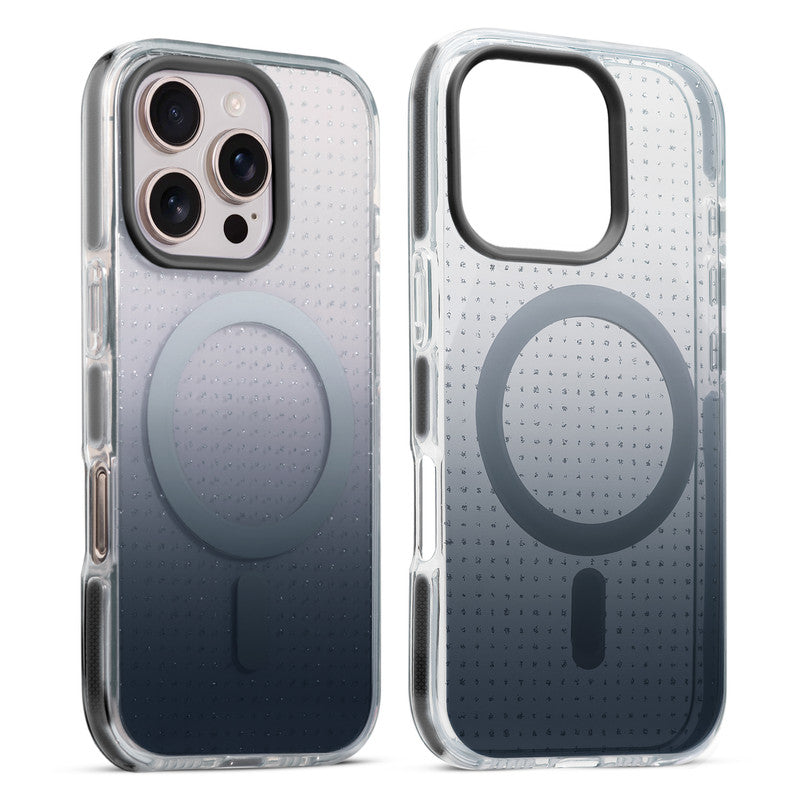 Stunning Dual Shade Starry Wireless Charging Support Hard Back Case for Apple iPhone 16 Pro with Colourful Raised Camera Edges