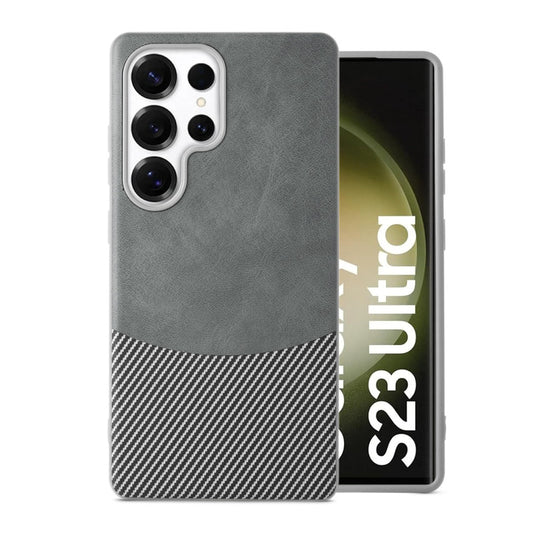 Modern Hybrid PU Leather With Checks Design Back Case For Samsung S23 Ultra 5G with Sophisticated Style