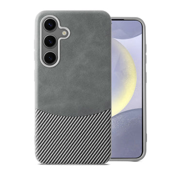Modern Hybrid PU Leather With Checks Design Back Case For Samsung S24 5G with Sophisticated Style