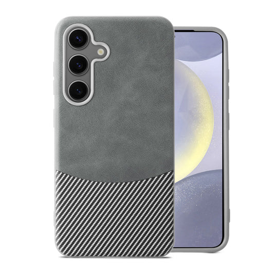 Modern Hybrid PU Leather With Checks Design Back Case For Samsung S24 5G with Sophisticated Style
