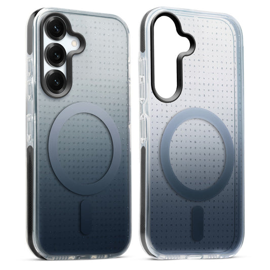 Stunning Dual Shade Starry MagSafe Hard Back Case for Samsung S25 5G with Colourful Raised Camera Edges