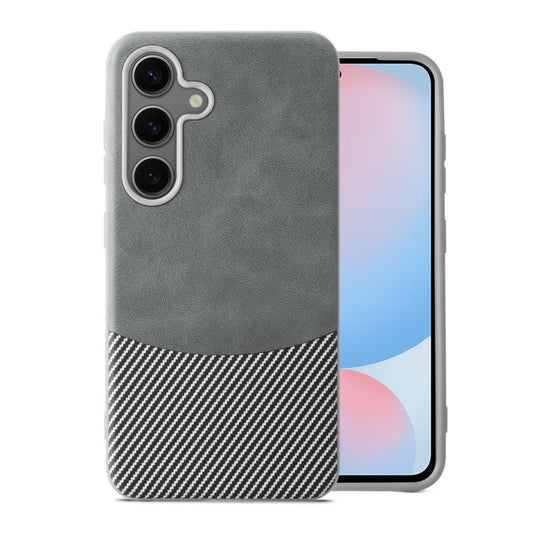 Modern Hybrid PU Leather With Checks Design Back Case For Samsung S24 FE 5G with Sophisticated Style
