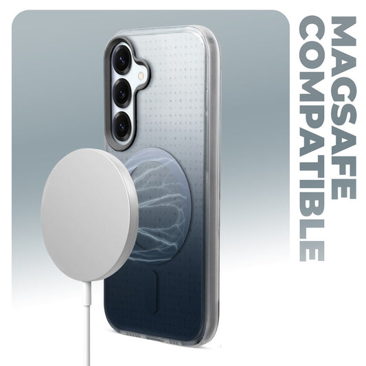 Stunning Dual Shade Starry MagSafe Hard Back Case for Samsung S25 5G with Colourful Raised Camera Edges
