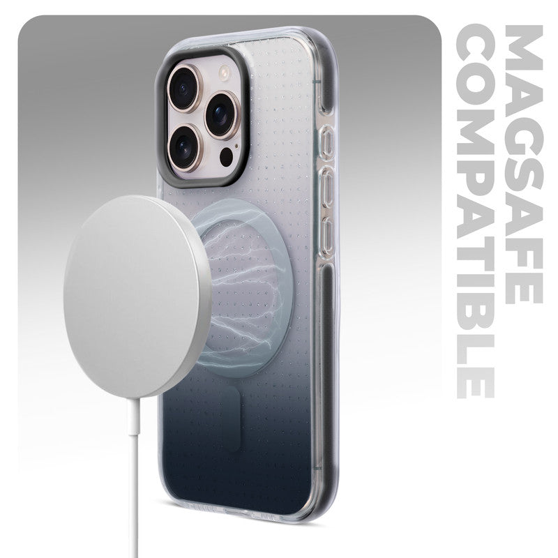 Stunning Dual Shade Starry Wireless Charging Support Hard Back Case for Apple iPhone 16 Pro with Colourful Raised Camera Edges
