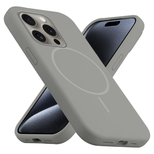Liquid Silicon With Microfiber Lining Back Case For Apple iPhone 15 Pro (MagSafe Compatible)
