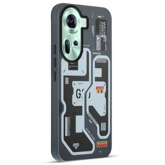 Mechanical Circuit Sector Print Hard Back Cover For Oppo Reno 11 5G