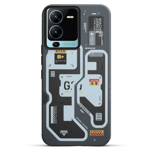 Mechanical Circuit Print Hard Back Cover For Vivo V25 Pro 5G