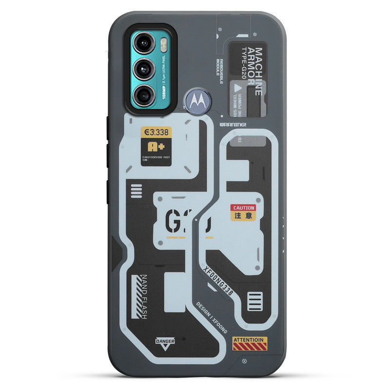 Mechanical Circuit Print Hard Back Cover For Motorola Moto G60