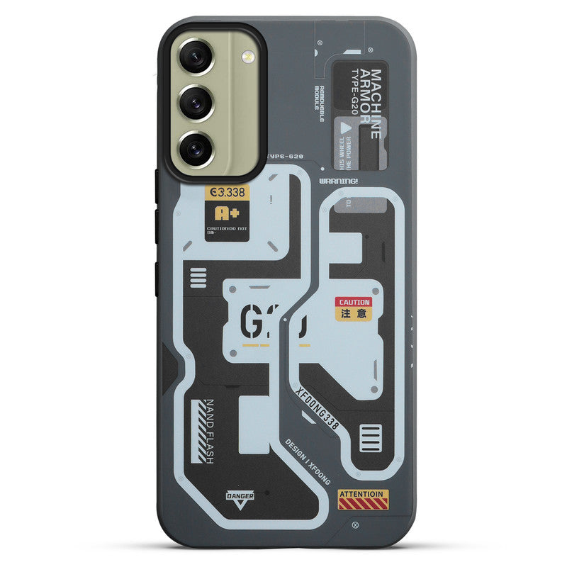 Mechanical Circuit Print Hard Back Cover For Samsung S21 FE 5G