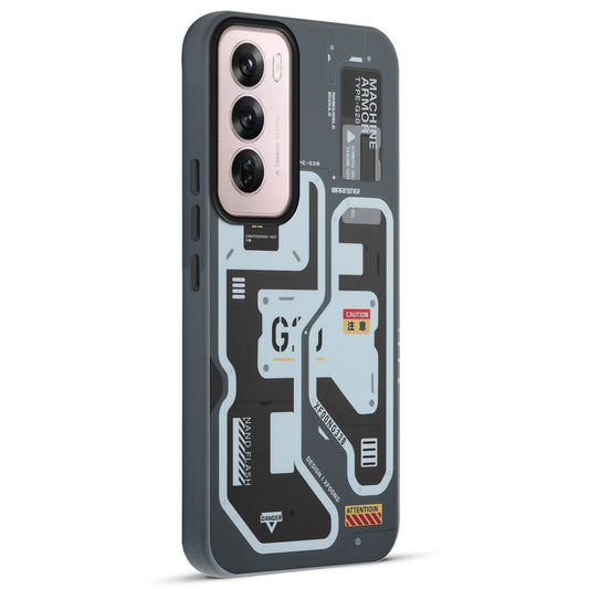 Mechanical Circuit Sector Print Hard Back Cover For Oppo Reno 12 Pro 5G