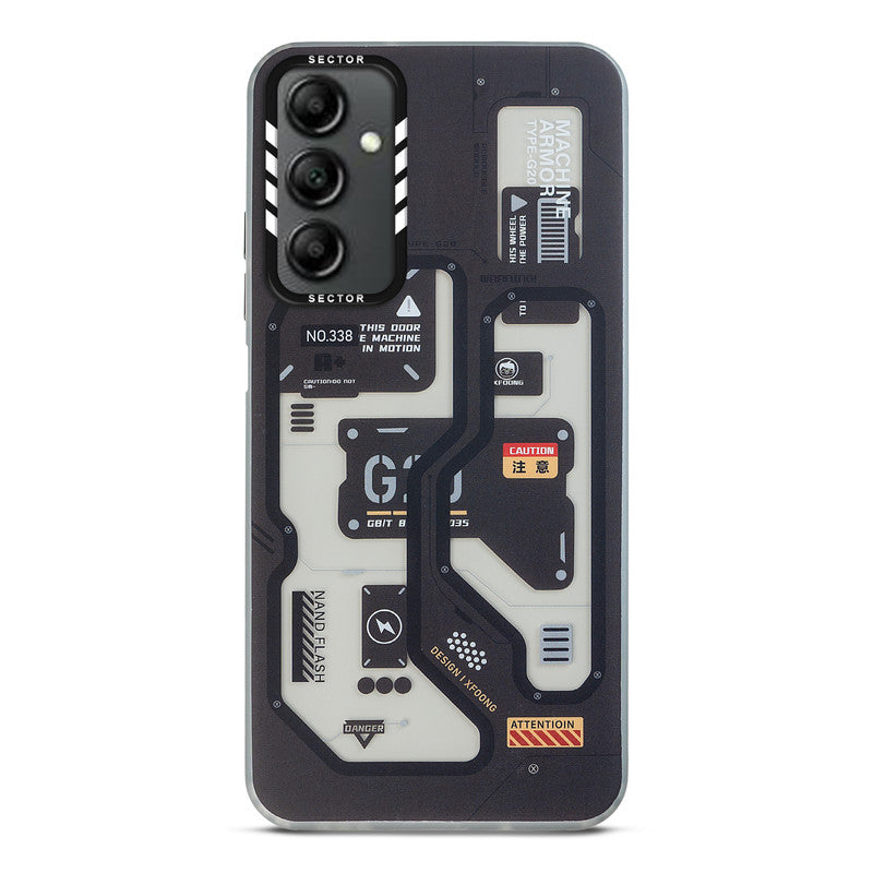 Mechanical Circuit Sector Print Hard Back Cover For Samsung A14 4G