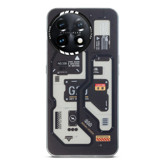 Mechanical Circuit Sector Print Hard Back Cover For OnePlus 11R 5G