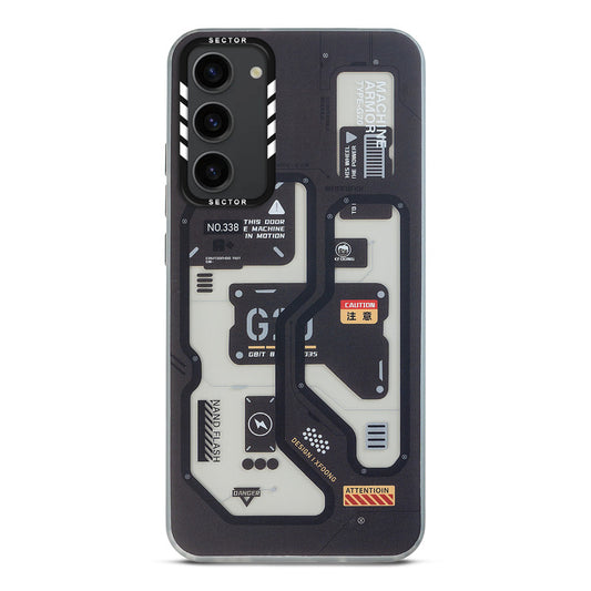 Mechanical Circuit Sector Print Hard Back Cover For Samsung S23 5G