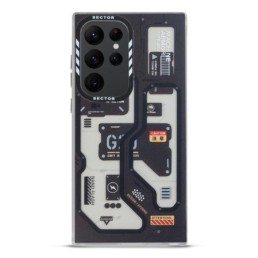 Mechanical Circuit Sector Print Hard Back Cover For Samsung S22 Ultra 5G