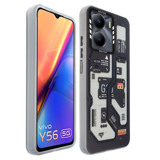 Mechanical Circuit Sector Print Hard Back Cover For Vivo Y56 5G
