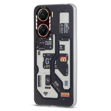 Mechanical Circuit Sector Print Hard Back Cover For Vivo V29e 5G