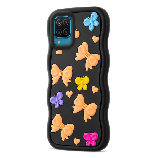 3D Silicone Soft Wave Edges Mobile Back Case For Samsung A12