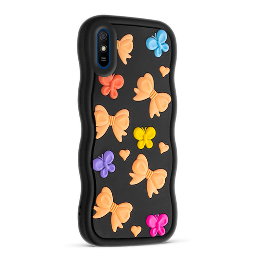 3D Silicone Soft Wave Edges Mobile Back Case For Redmi 9A