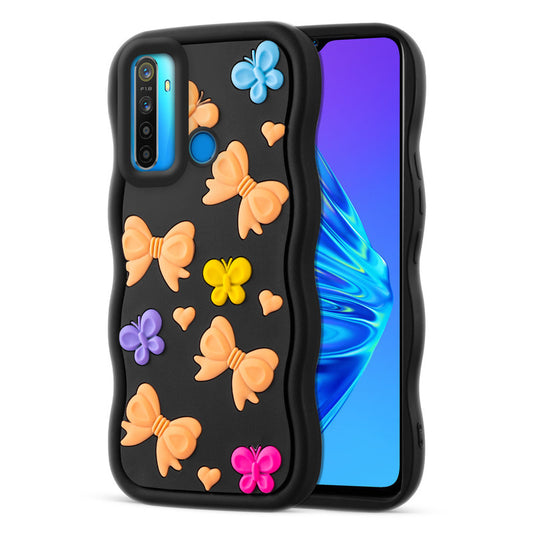 3D Silicone Soft Wave Edges Mobile Back Case For Realme 5