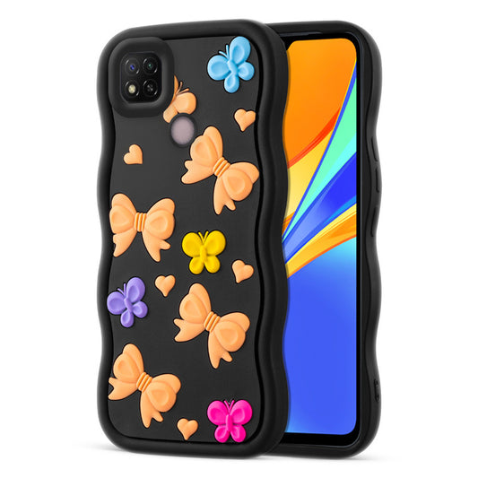 3D Silicone Soft Wave Edges Mobile Back Case For Redmi 9