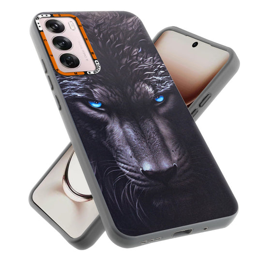 Dark Elegant Wild Creatures Printed Back Cases For Oppo Reno 12 Pro 5G