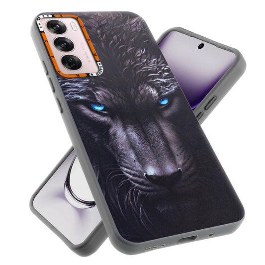 Dark Elegant Wild Creatures Printed Back Cases For Oppo Reno 12 5G