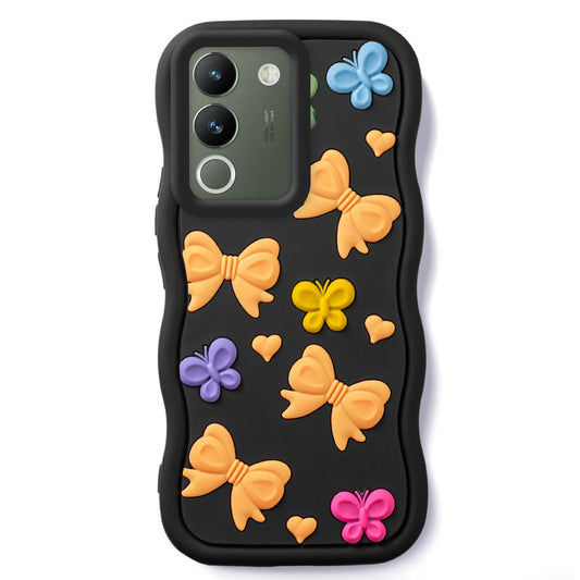 3D Soft Silicone Wave Edges Mobile Back Case For Vivo Y200 5G