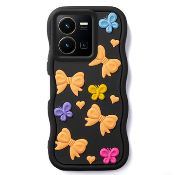 3D Soft Silicone Wave Edges Mobile Back Case For Vivo Y35