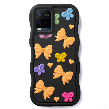 3D Soft Silicone Wave Edges Mobile Back Case For Vivo Y21 2021