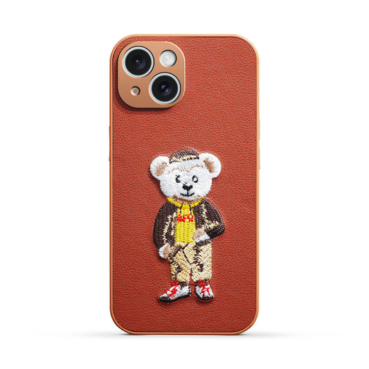 Premium Leather with Exquisite Embroidery for Apple iPhone 13