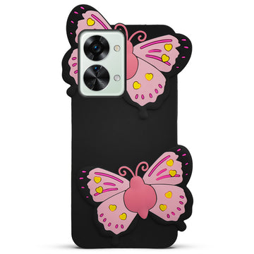 3D Vibrant Butterfly Silicone Phone Case For OnePlus Nord 2T 5G