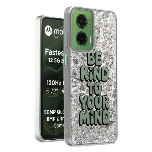 Shiny Foil Design Printed Back Case for Motorola G35 5G With Soft Edges with Glossy Semi-Hard Back